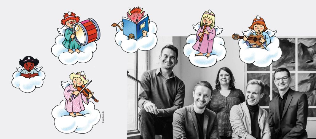 Calmus Ensemble und Illustration